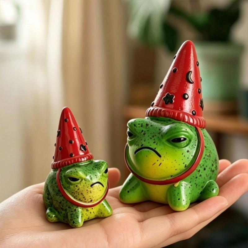 Whimsical Frogs Sculpture Decors With Colorful Party Hat Resin Animal Figure For Garden Yard Lawn Desk Or Gift Giving