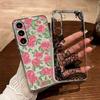 Romantic Lace Pattern Transparent Flower Phone Case For Samsung Galaxy A54 A56 A16 A17 A37 A57 A06 A07 A13 A14 M54 Clear Cover