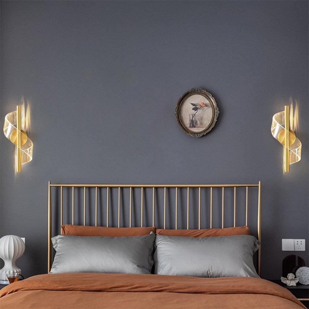 Nordycka lampa ścienna LED kinkiet oświetlenie wewnętrzne do domu sypialni salonu korytarza klatki schodowej dekoracja nowoczesna lampa ścienna