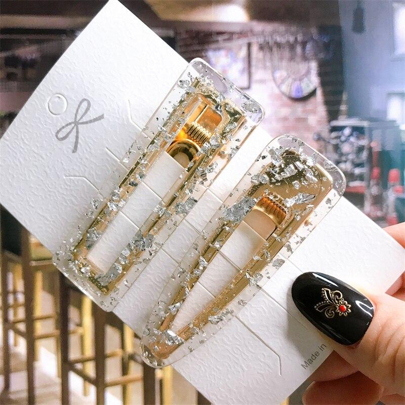 

2 шт., набор заколок для волос, ацетатная шпилька, женские аксессуары для волос, ювелирные изделия, корейские женские заколки, заколка для волос для девочек, головные уборы серебряный