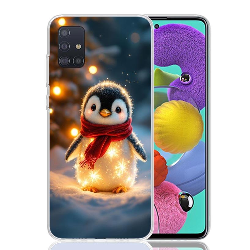 Christmas Penguin Phone Case for Samsung Galaxy A52 A51 A50S A12 A22 A32 A72 A10S A30S A31 A71 Note 20 Ultra 10 Plus S10 Galaxy