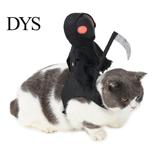 Realistic Grim Reaper Pet Suit Dog Halloween Costume, Rider 3D Cosplay Outfit, Funny Photo Shoot Costume Holiday Apparel for Small Medium And