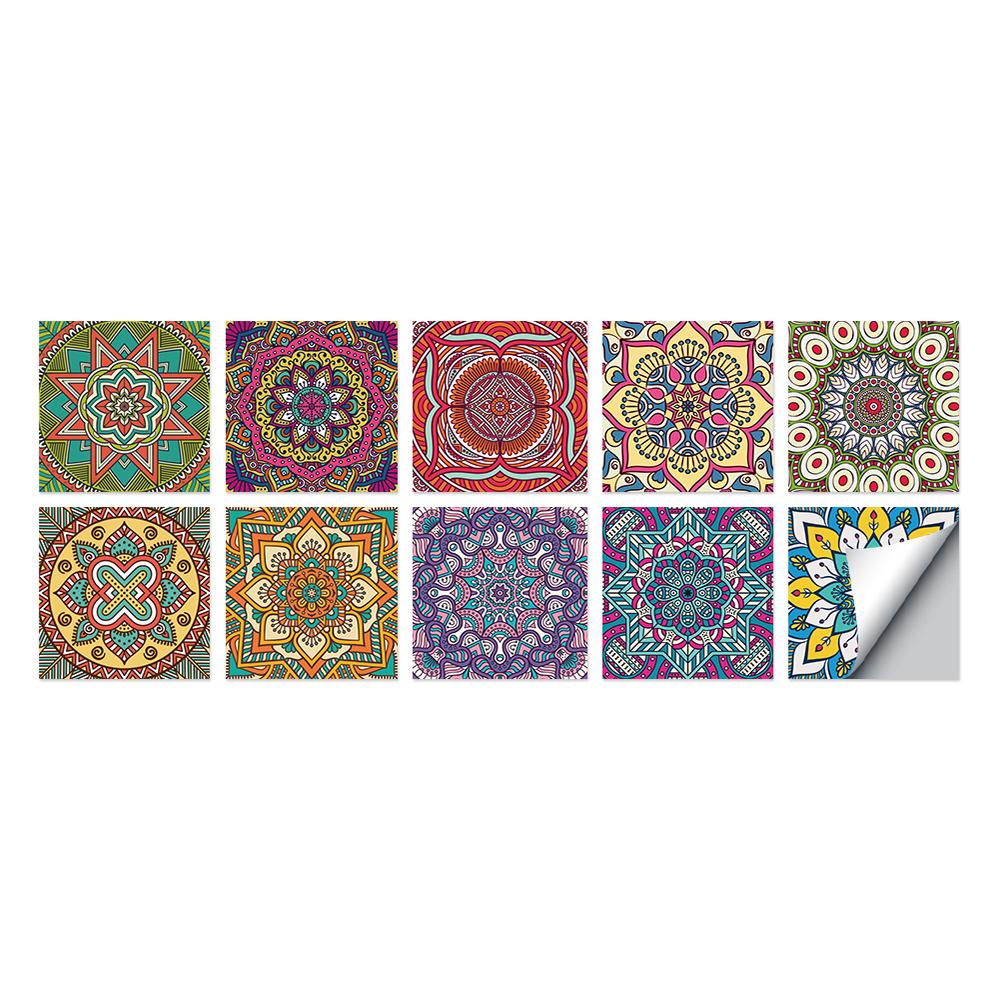 Tile Stickers Waterproof Kitchen Retro Moroccan Self Adhesive Bathroom Decal Vinyl Peel And Stick Wall Decoration Wallpaper NONE