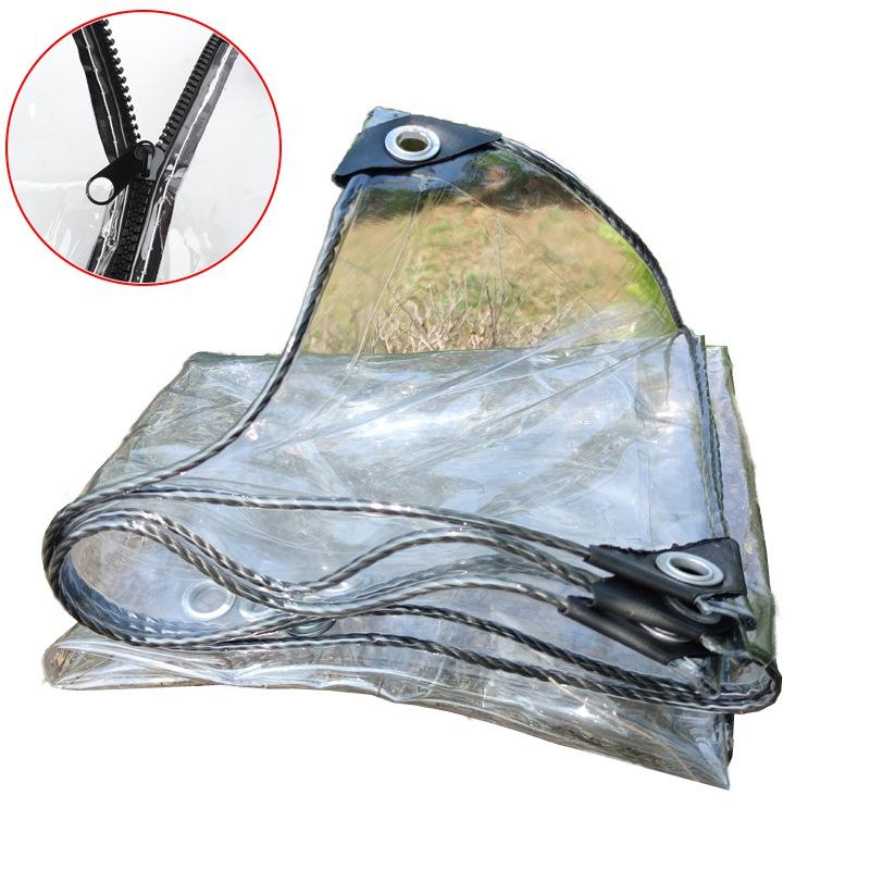 Tarpaulin With Zipper Garden Succulent Shed Rainproof Cover Pergola Terrace Waterproof Canopy Balkon Clear Tarp Camping Canvas