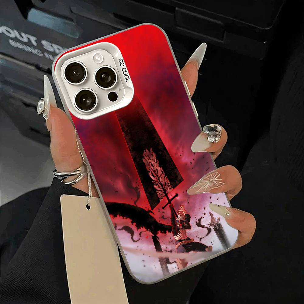 C-Clover Asta B-Black Phone Case For iPhone 11 12 13 14 15 16Pro Max Plus White Sliver Phone Cover