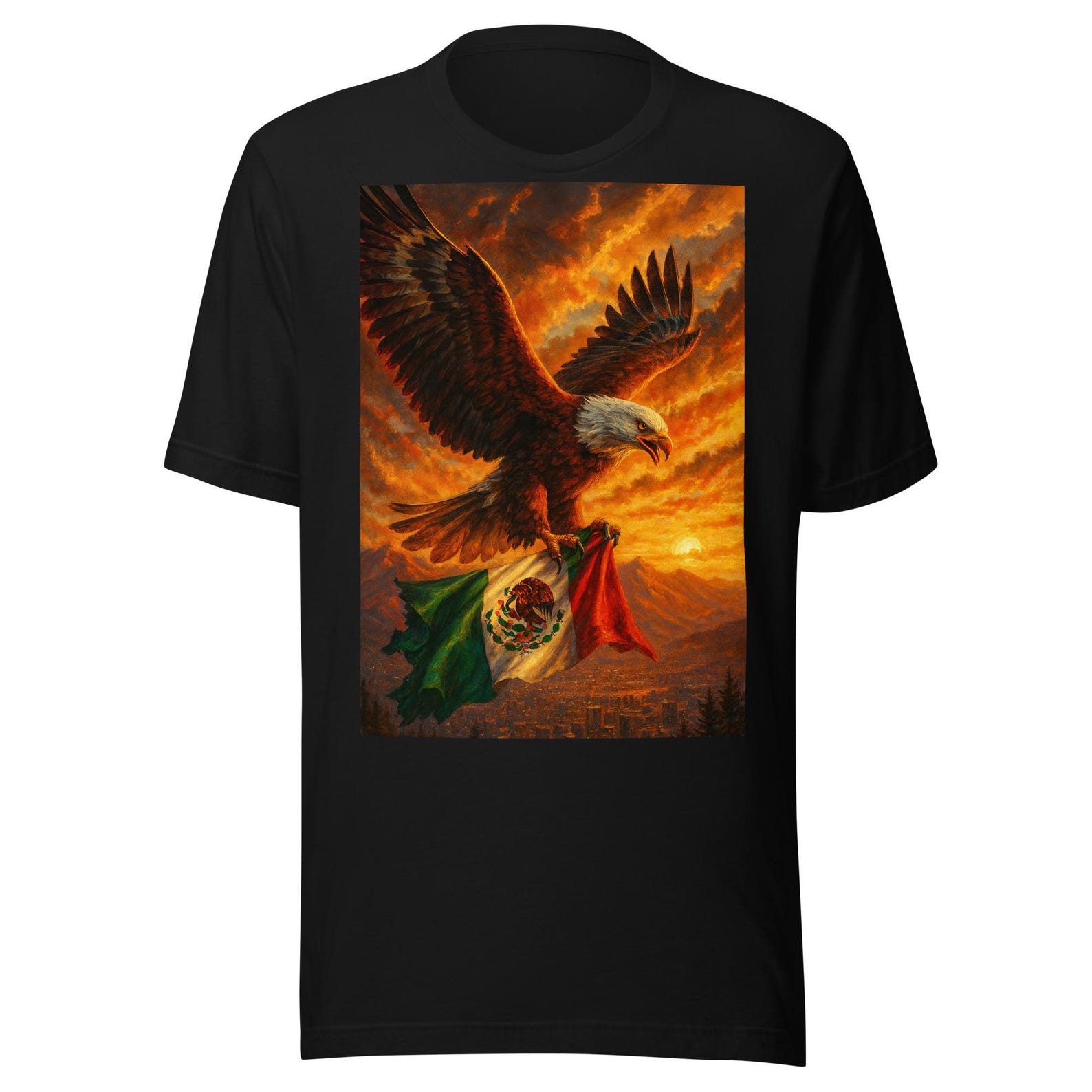 Mexican Flag Eagle Unisex t-shirt 2XL