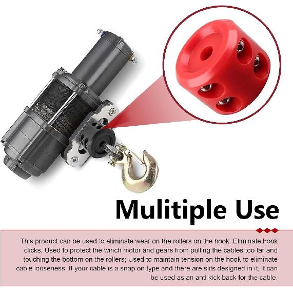 Winch Cable Hook Stopper, Heavy Duty Rope Winch Bumper Protector, Rubber Cushion Cable Protector with Stainless Steel Screws Nuts & Allen Wrench,