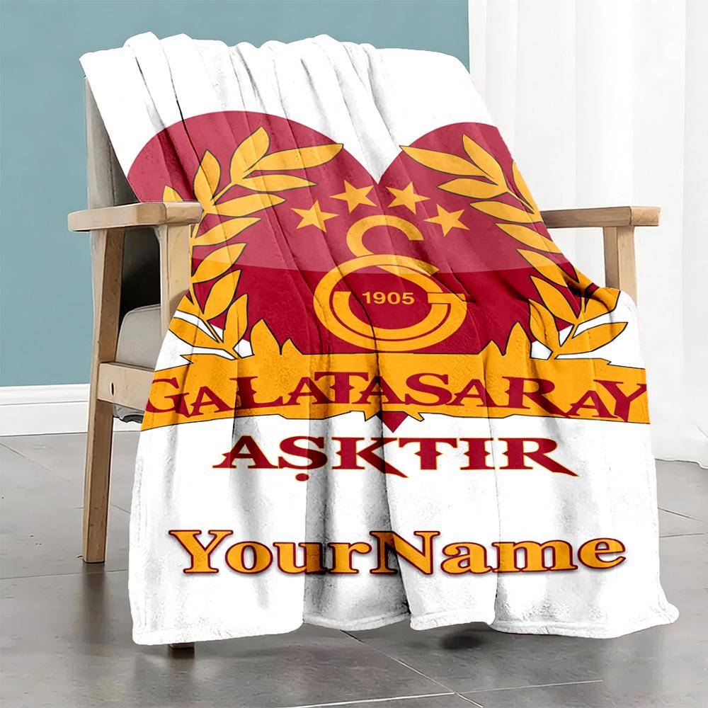 Galatasaray 266 Customize Your Name Blanket Gift Personalized Blanket Durable Comfort Versatile for Sofa Bed Bedding Picnics Ideal for All Seasons