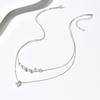 Fashion Jewelry Stainless Steel Two-layers Snake Bone Chain Pendant Necklace Women Water Drop Clavicle Chain Necklace