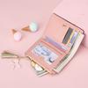 Women’s Cute Cat Pattern Short Wallet PU Leather Bifold Wallet Zipper Coin Purse Card Holder Tassel Mini Wallet for Girls and Ladies