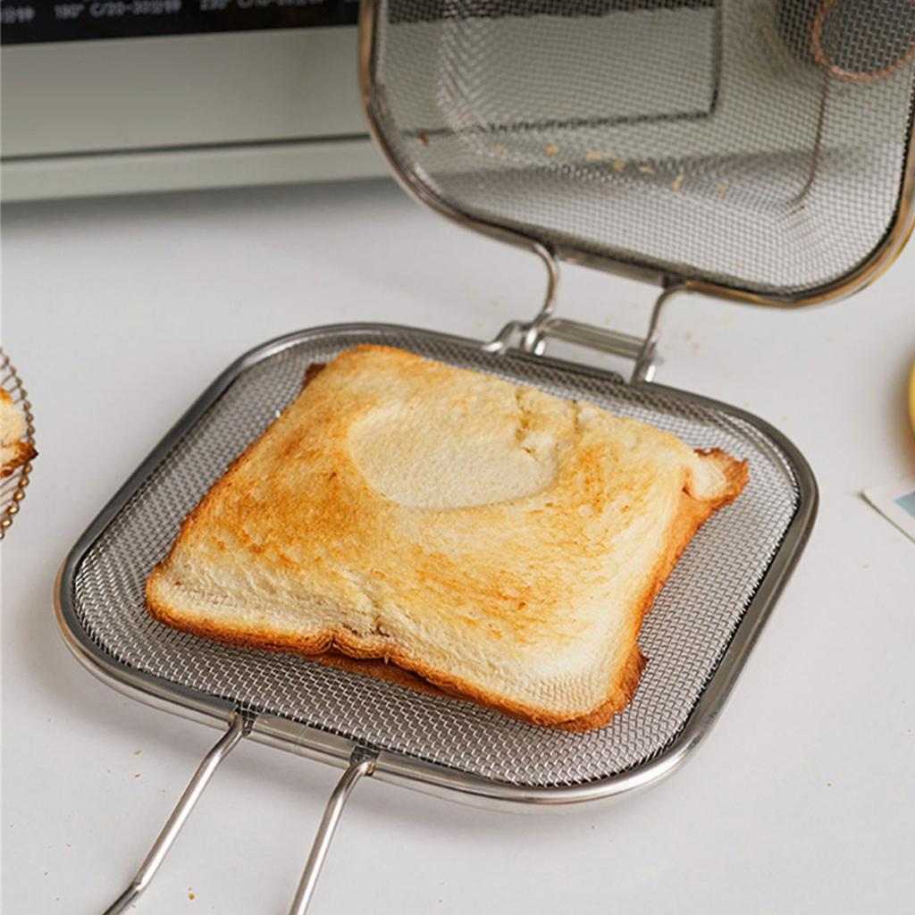 Stainless Steel Sandwich Grilling Rack Practical Baking Tool Sandwich Grilling Mesh Roasting Net for Professional Use