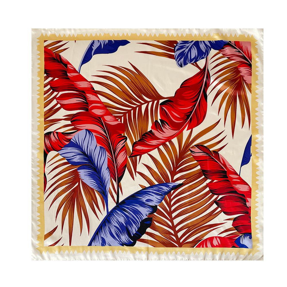 90cm Headscarf for Women – New Arrival: Colourful Printed Silk Scarf, Trendy and Versatile Shawl, Rayon Square Scarf