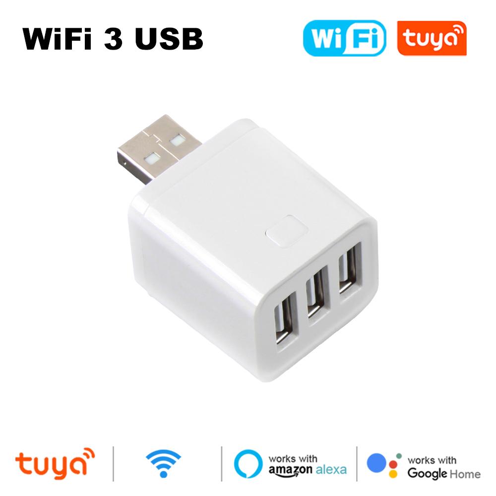 Tuya Smart WiFi Zigbee 1-3 Gang USB Adaptor Switch 5V Mini USB Power Adaptor Smart Life Control Works with Via Alexa Google Home