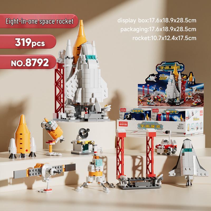 

Children s LEGO-Compatible Educational 8-in-1 Aerospace and Rocket Model Building Set