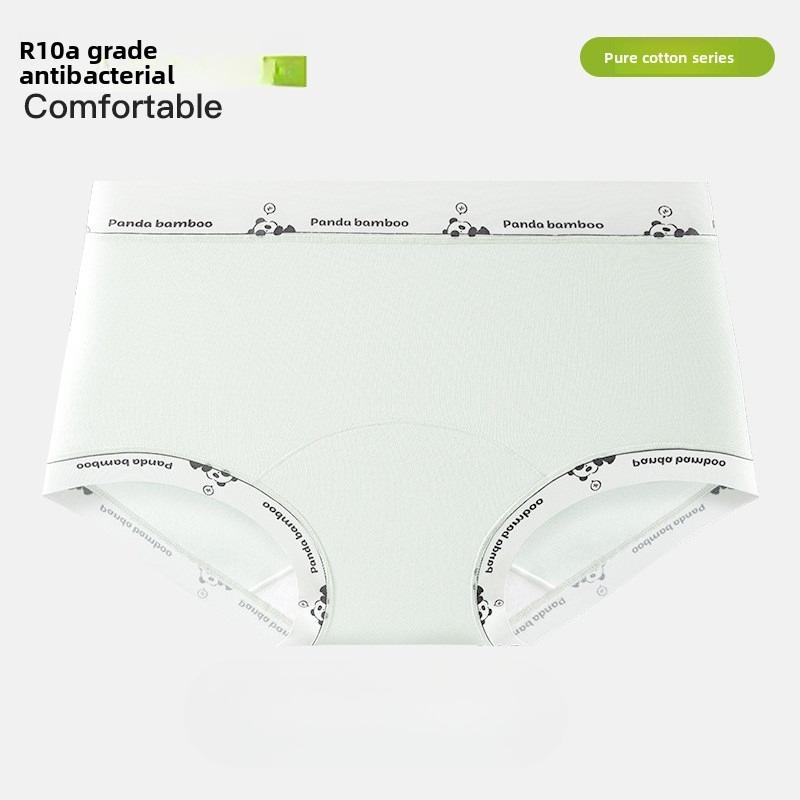 Female Spring and Autumn Letter Panda Cute Class A Pure Cotton 10A Antibacterial No Mark Mid-waist Breathable Briefs