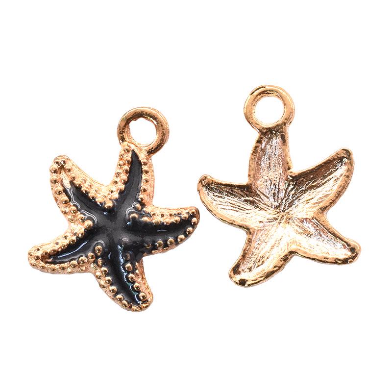 

Multicolor Starfish & Seashell Conch Pendant — Marine Life DIY Alloy Jewelry Accessory