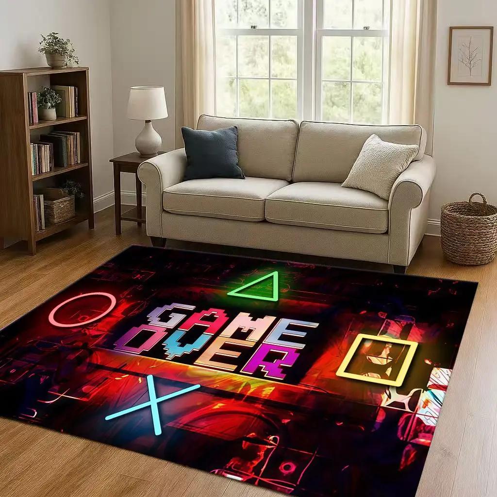 27 Style Game Zone Sign Gamer Controller Living Room Non-Slip Area Rug Carpet For Bedroom Kids Playroom Sofa,Home Decor Doormat