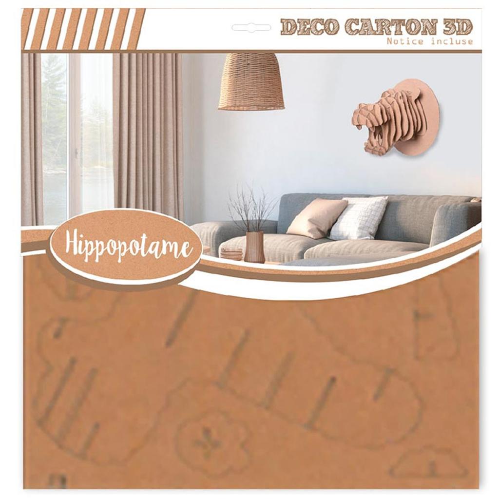 Les Trésors De Lily [A2712] - 3D Cardboard Figurine 'Hippopotamus' - Boards 30x30 Cm