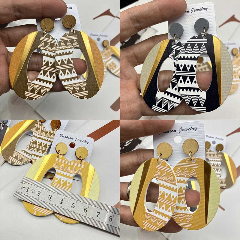 Wood Ornament Bohemian Style Mid-Ancient Vintage Jewelry Earrings Fashion