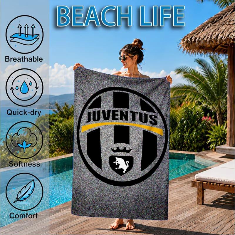 Football Football Crest Printed Microfiber Beach Towel, Soft And Absorbent, Quick-Dry, Ideal for Summer Travel, Beach Essential, Swimming Pool