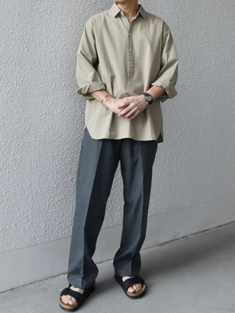 SHIPS any Men's Machine Washable Cotton/Linen 3/4 Sleeve Striped Skipper Pullover Shirt, Beige, Size 711300005, Size S