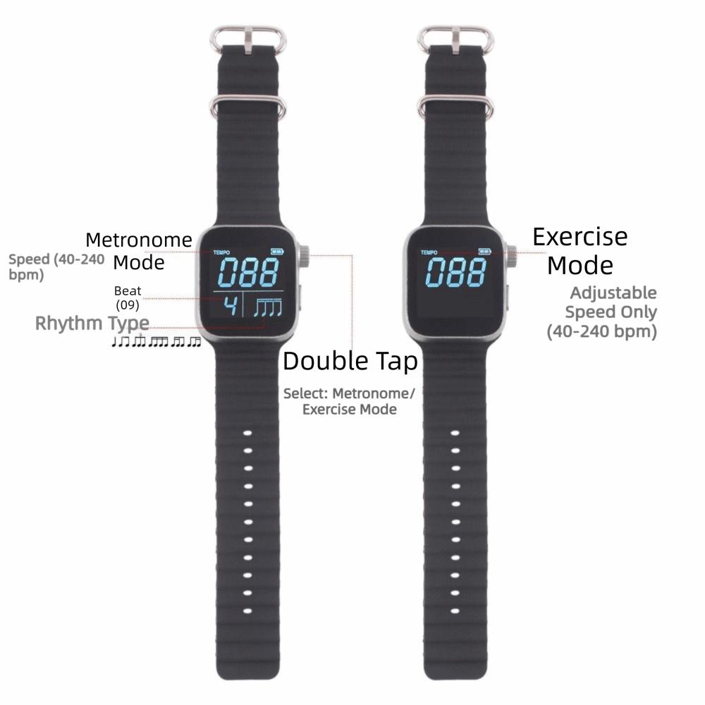Magnetic Charging Cable Wrist Metronome Adjustable Strap Wearable Metronome for Beginners