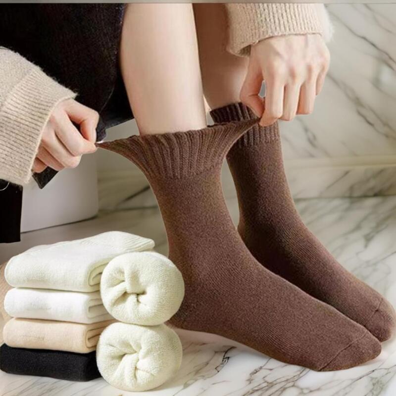Women's Plain Pattern Insulated Lined Daily Socks