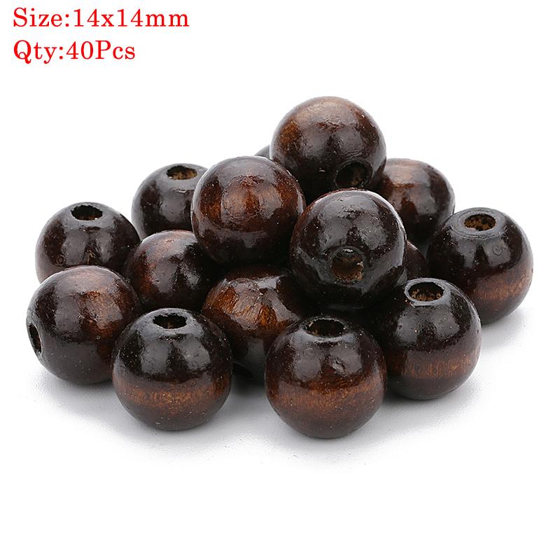 Natural Round Wood Beads Oval Loose Spacer Rosary Bead Large Hole Jewelry Bracelets Diy Unsex Charm Wholesale Supplies
