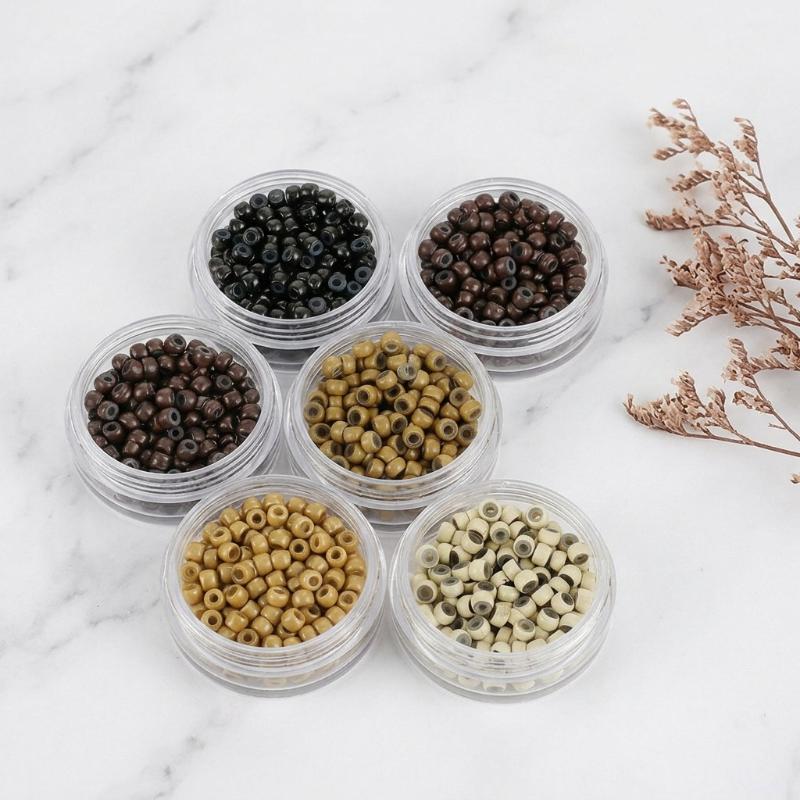 200Pcs Hair Extension Tools 4.0Mm Silicone Nano Rings For Nano Rings Copper With Silicone Lined Hair Beads Hair Rings