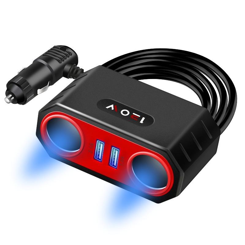Divisore Accendisigari per Auto a 3 Prese Caricatore Rapido Dual USB per Auto 120W 12V 24V Adattatore Caricabatteria per Auto per Telefono GPS Dashcam