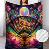 3D Dragon and for Lotus Night Sky Star Pattern Flannel Throw Blanket, Soft and Warm, Suitable for Sofa, Home Leisure, Air Conditioning, Nap, Office Be