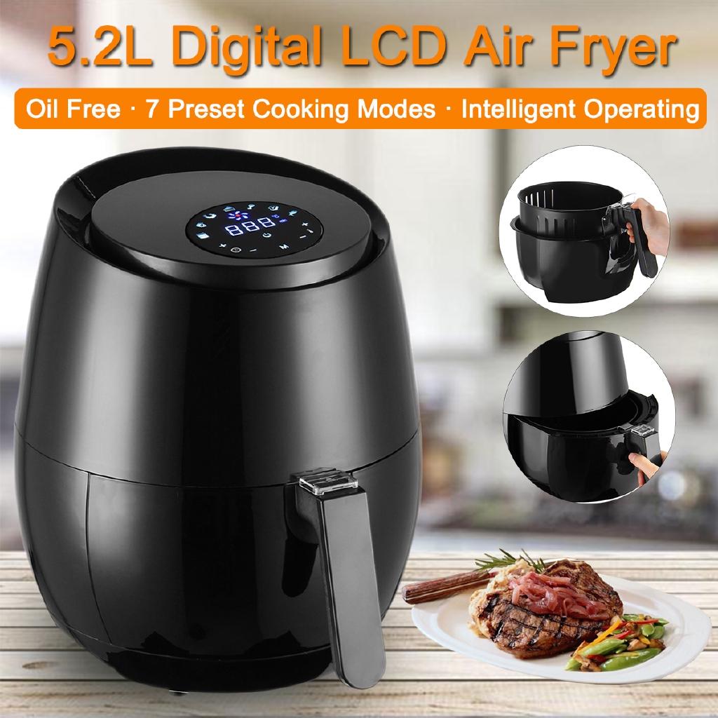 1400W 5.2L Multi-Purpose Temperature Control Oil Free Air Fryer LCD Touch Screen