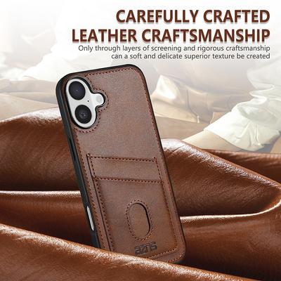 Business Leather Soft Edge Phone Cover For iPhone 16E 15 Pro Max 14 Pro 13 12 11 Solid Color Shockproof Slim Hard PC Back Cover