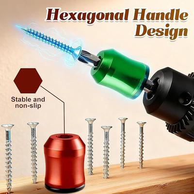 Aluminum Alloy Magnetic Holder with High Hardness and Strong Magnetic Adsorption; Magnetic Ring Bit Screwdriver Head for Electric Drill.