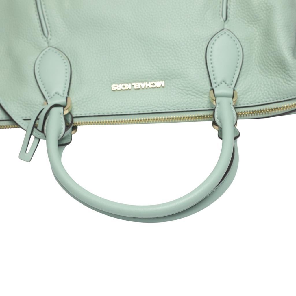 Michael Kors Satchel Shoulder Bag Handbag Cowhide Light Green Women 35S0GYZS3L Used