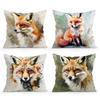 1Pc Watercolor Fox Throw Pillow Cushion Cover Seat Car Home Decor Sofa Bed Decorative Pillowcase 45X45Cm
