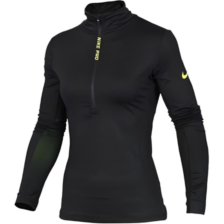 

Nike Женский спортивный пуловер серии Pro с воротником-стойкой, модная футболка с длинным рукавом обычного кроя, женские топы 803121-010 XS