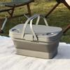 Waterproof Camping Basket Outdoor Camping Folding Storage With Folding Small Table Board With Lid Large Capacity Picnic Basket