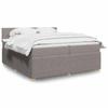 Maison Exclusive - Bed Slat Base with Taupe Mattress 200x200 Cm Fabric