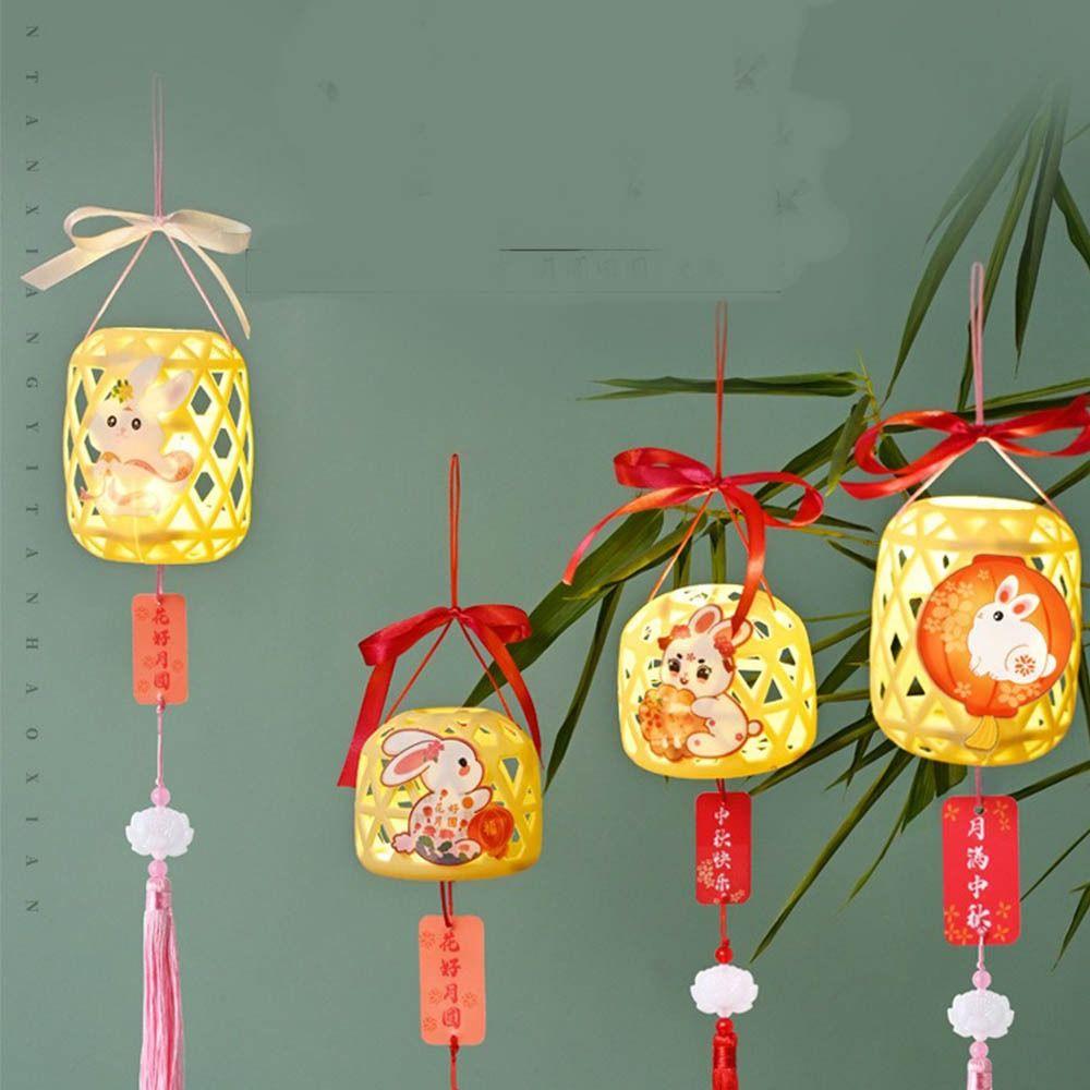 Handmade Children DIY Lantern Material Kit Handcraft Rabbit Handheld Lantern  Outdoor