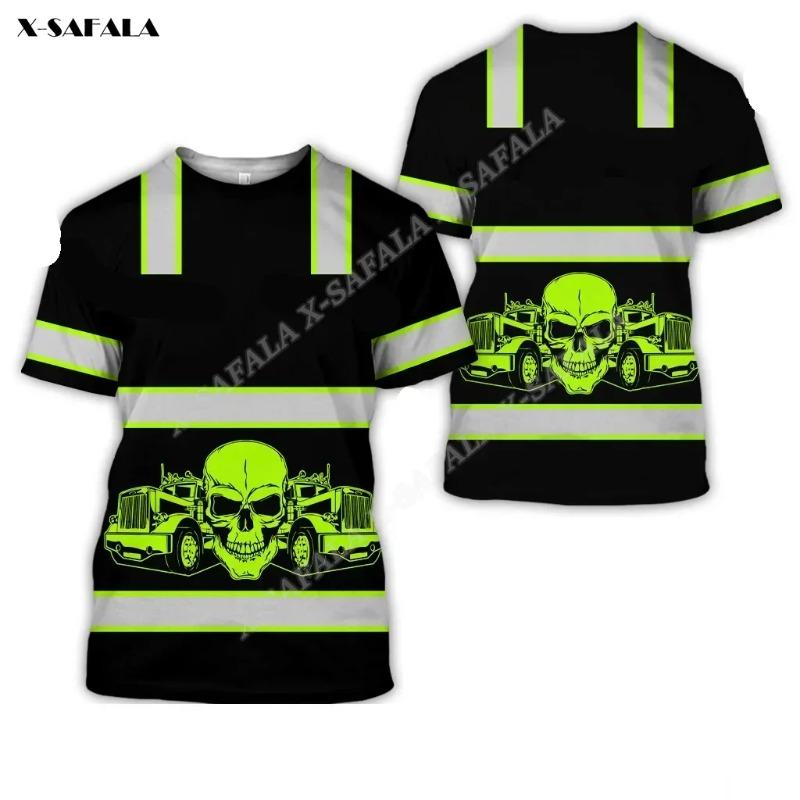 Stromleitungsmonteur Schweißer LKW-Fahrer Mechaniker Elektriker LKW 3D-Druck T-Shirt Herren Oberteil T-Shirt Nicht-Arbeitskleidung Cosplay Sicherheitsuniform