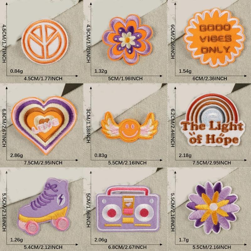 18 Pcs Flower Iron On Patches Applique Patches Roller Skates Repair Patches Speaker Embroidery Patches for Jeans