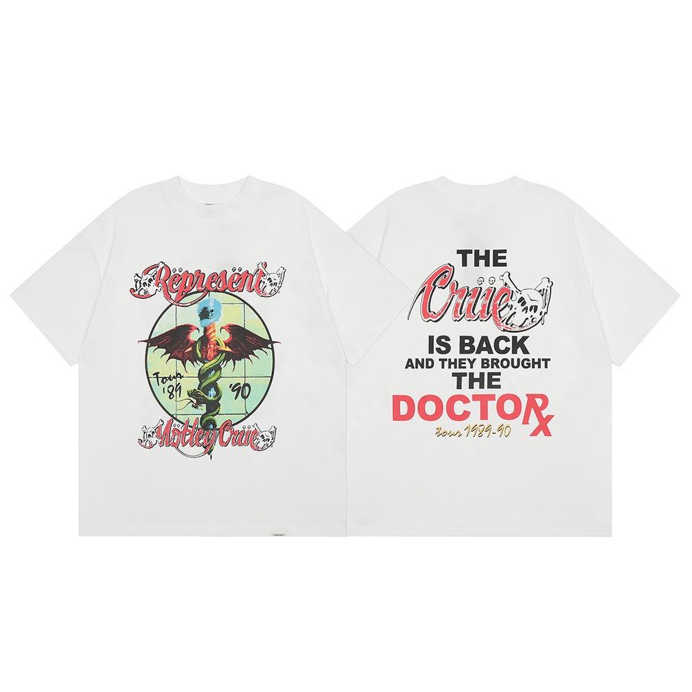 Pure Cotton Letter T-shirt Street  Men And Women  Pattern Printed Casual Tees Y2K Harajuku Gothic Loose Top