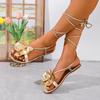 Women's Shoes Flat Sandals Lace-up Shoes Large-sized Sandals