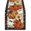 Halloween Table Runner with Pumpkin Print for Festive Party Table Decoration