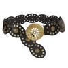 1PC European and American style hollow round cake splicing ethnic style belt female bohemian wear waist seal corns hole retro belt