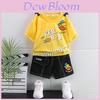 Stylish Summer Short Sleeve Set For Boys Featuring Cute Cartoon Duck Design Ideal For Ages 3 To 8