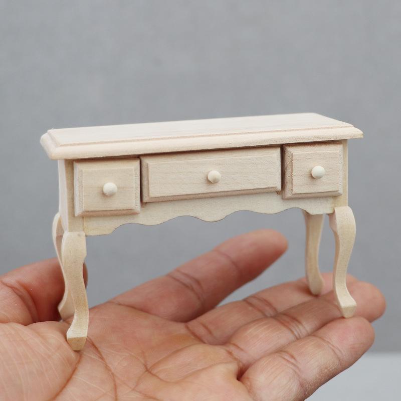 1:12 Dollhouse Miniature Wooden Blank Table Dining Table Coffee Table Computer Desk Furniture Living Room Model Craft Decor Toys