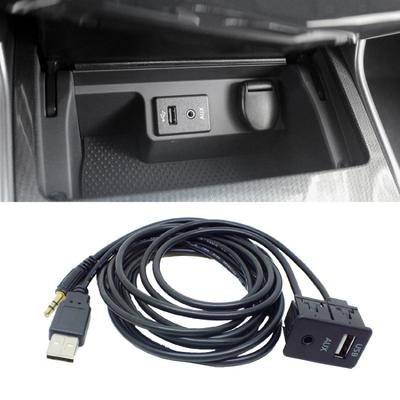 Prise AUX + USB modifiée pour voiture Accessoires de modification audio Ligne d'extension USB 3,5 mm