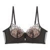 Amazon's new deep V hollow embroidered bra sexy fishbone shapewear women's gathering breathable bra